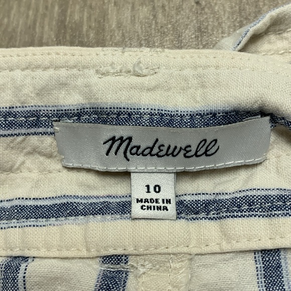 Womens‎ Madewell Portside Wrap Belted Stripe Ivory Blue Pocket Skirt - Picture 6 of 6